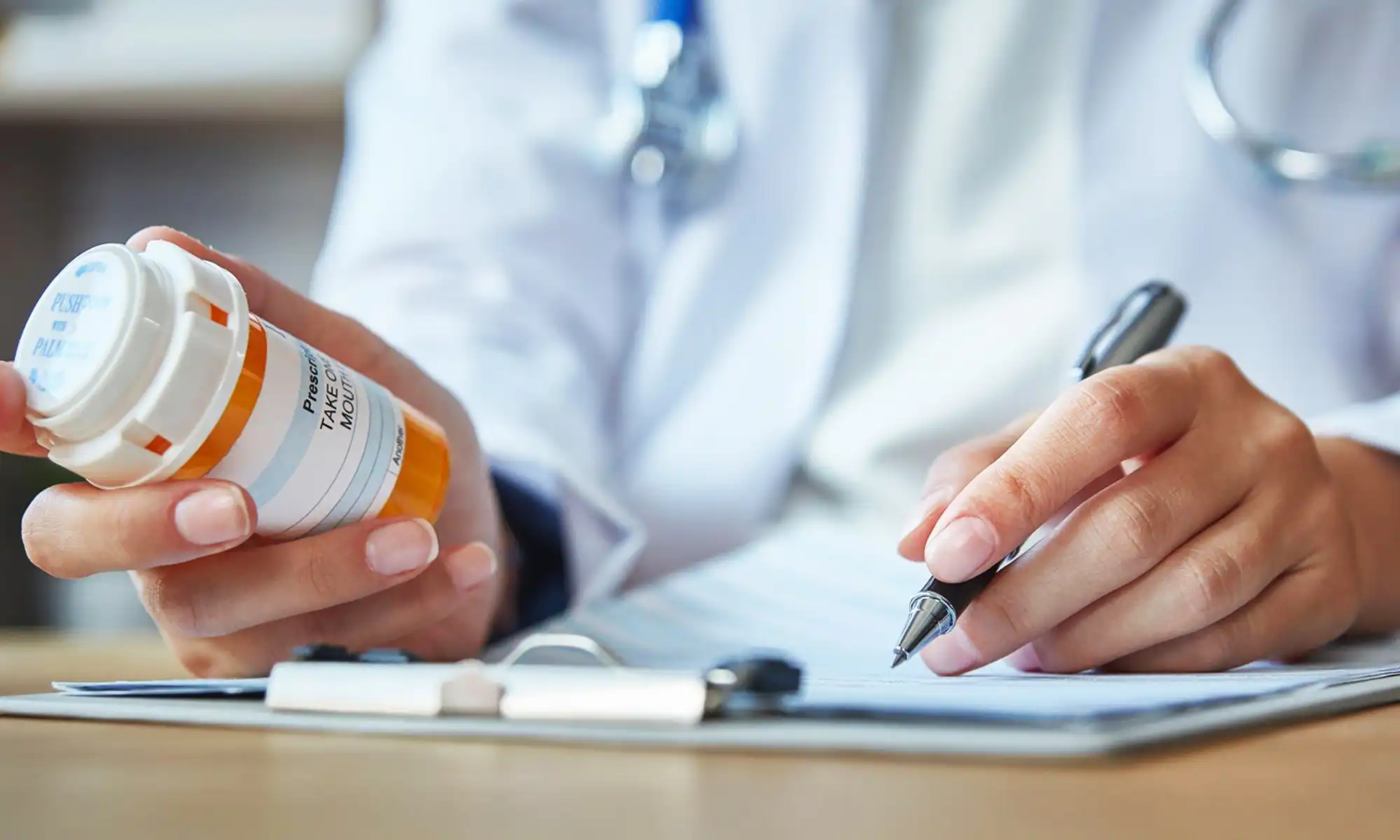 Doctor ordering a medical prescription